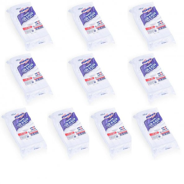 Poppy Plastik Lüx Şeffaf Kaşık - 18 Cm. - 3.2 Gr. - 50 Adetlik 10 Paket - 1