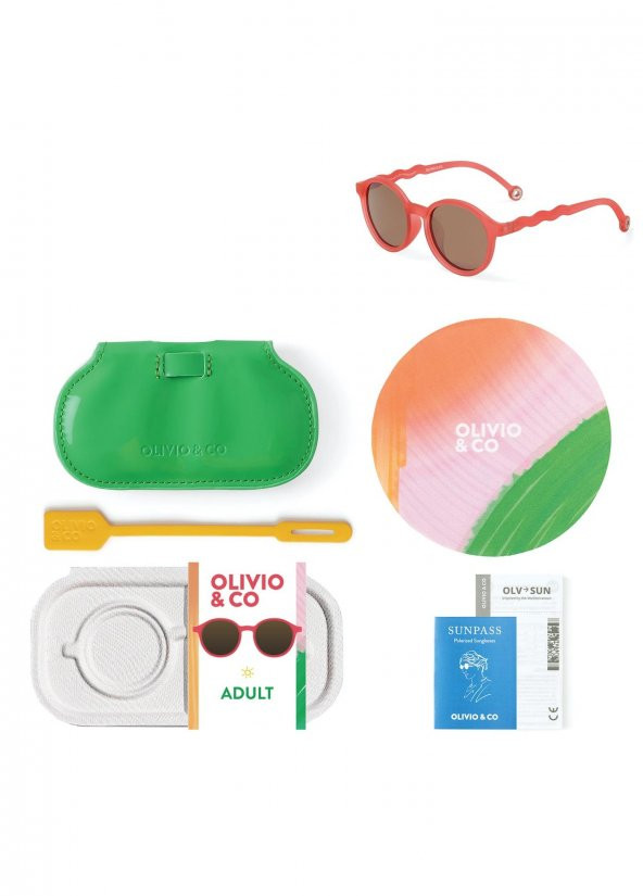 OLIVIO&CO Begonia Red Unisex Güneş Gözlüğü Yetişkin - 6