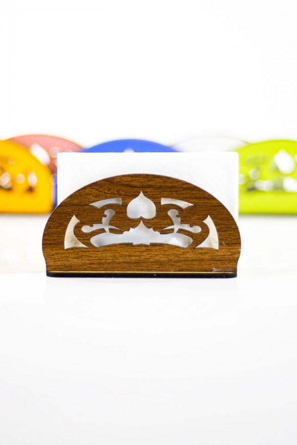 Restoran, Cafe, Otel, Ev ve Barlara Ahşap Peçetelik, Peçete Kutusu, Dekoratif El Yapımı Peçetelik 6 Adet - Resim 6