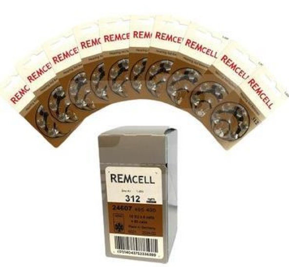 Remcell 312 İşitme Cihazı Pili 6'lı 10 Paket