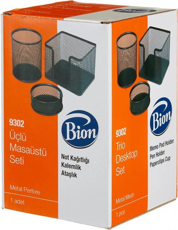 MAS BION MASA SETI  METAL UCLU SIYAH (9302) - 2