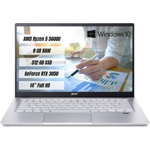 Acer Swift X SFX14-41G NX.AU2EY.003 Ryzen 5 5600U 8 GB 512 GB SSD RTX3050 14" Full HD Notebook - 1