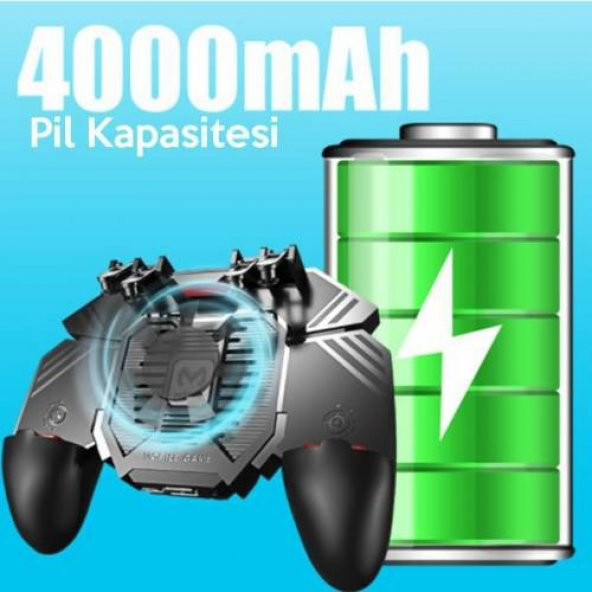Polham 4000Mah Powerbankli Telefon Soğutuculu Fanlı Oyun Kolu, Pubg Ateş Tuşlu Soğutuculu Oyun Kolu - 2