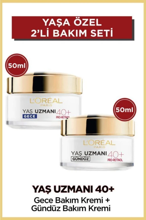 L'Oreal Paris Yaş Uzmanı 40+ Kırışıklık Karşıtı Sıkılaştırıcı Gündüz & Gece Kremi Seti 2'li Set - 9