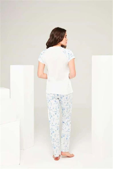 Mod Collection 3676 Kadın Yuvarlak Yaka Pijama Takım - 2