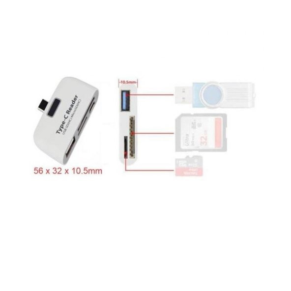 Type C Usb 3.1 Kart Okuyucu Micro Usb Sd Card Reader Çevirici - 4