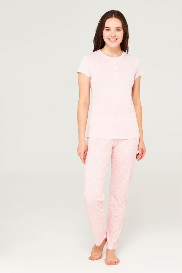Mod Collection 3691 Kadın 3 Düğmeli Pijama Takım - 3
