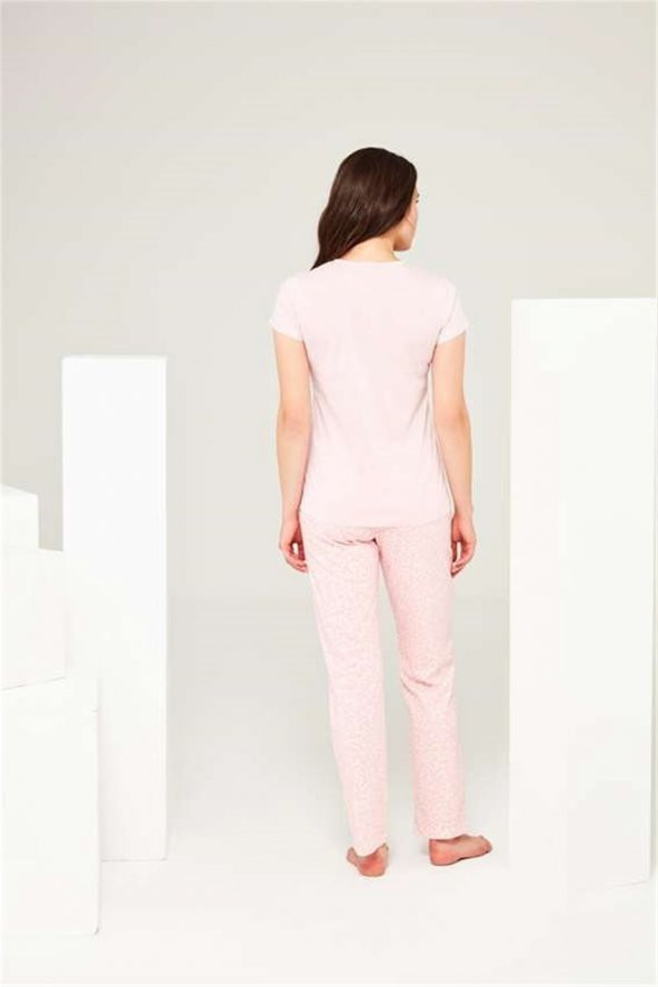 Mod Collection 3691 Kadın 3 Düğmeli Pijama Takım - 4
