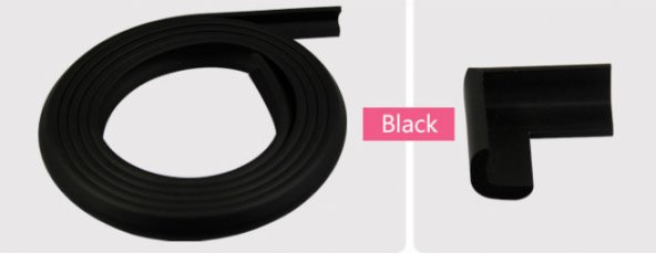 Miny Baby - Miny Kenar + Köşe Koruyucu 2M Kenar + 4 Adet Köşe-Siyah - 2