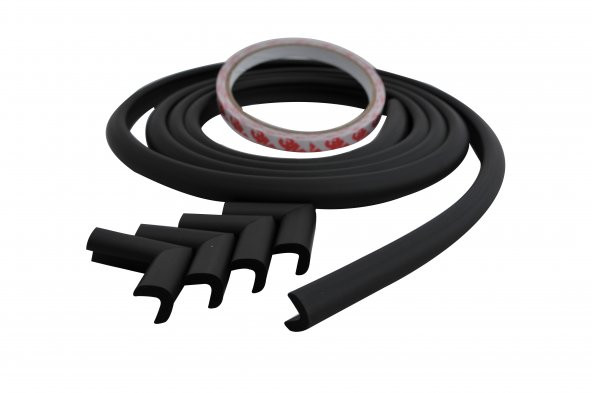 Miny Baby - Miny Kenar + Köşe Koruyucu 2M Kenar + 4 Adet Köşe-Siyah - 5