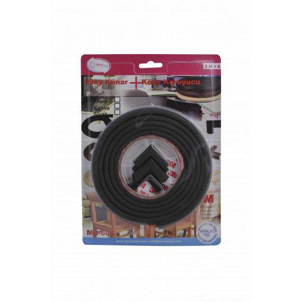 Miny Baby - Miny Kenar + Köşe Koruyucu 2M Kenar + 4 Adet Köşe-Kahverengi