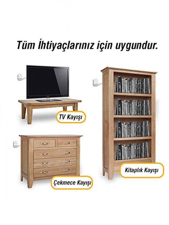 Miny Baby Eşya Tv Sabitleme Deprem Güvenliği Kayışı-Metal Başlıklı - Tse Test Raporlu - 5