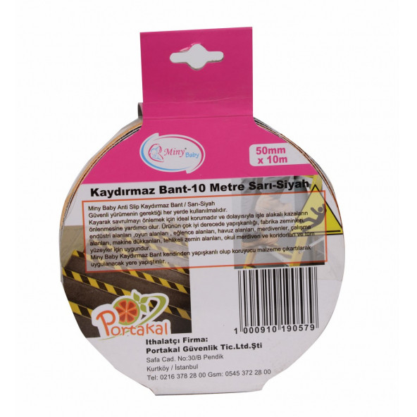Miny Baby Kaydırmaz Bant-10 Metre / Sarı-Siyah - 5