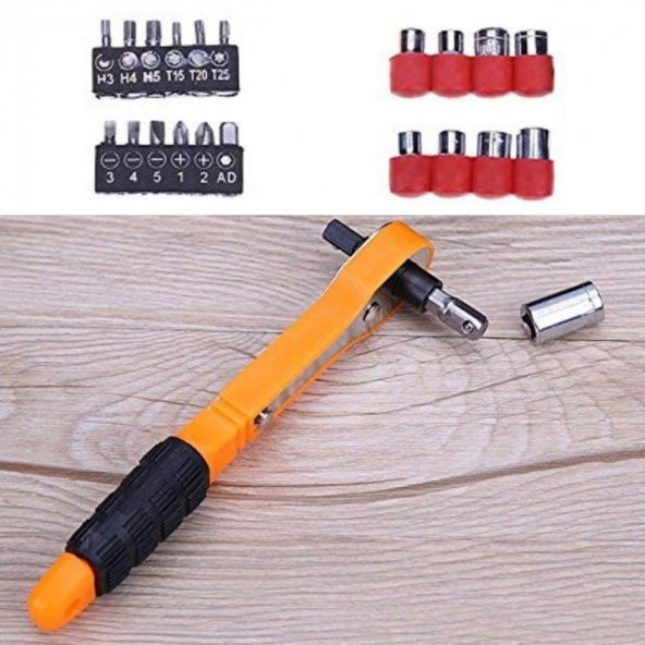 Zhltools 22 Parça Cırcır Anahtarlı Bits Tornavida Ucu ve Matkap Ucu Seti - 5