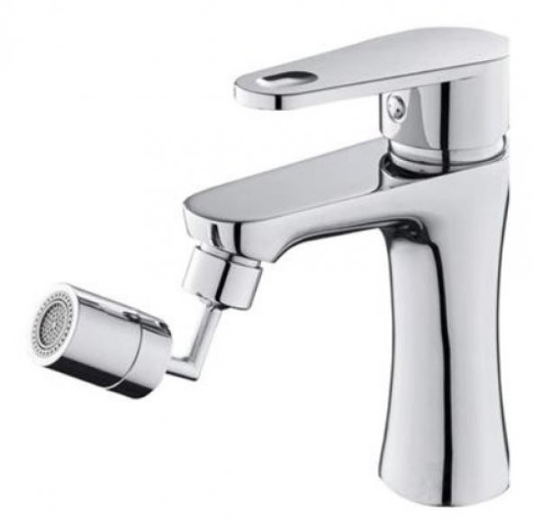 Buffer Krom Görünümlü Plastik Kolay Yerleştirilebilen Banyo Tuvalet Bahçe Fonksiyonlu Musluk Başlığı