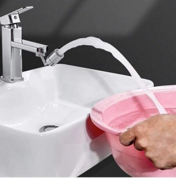 Buffer Krom Görünümlü Plastik Kolay Yerleştirilebilen Banyo Tuvalet Bahçe Fonksiyonlu Musluk Başlığı - 2