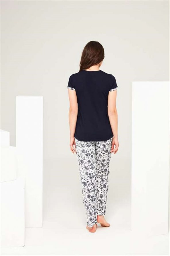Mod Collection 3699 Kadın 3 Düğmeli Pijama Takım - 2