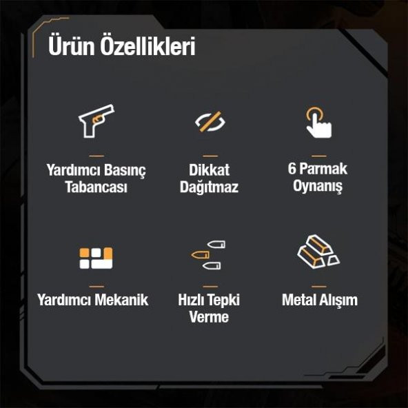 Coofbe 2 Adet Set Telefon Oyun Tetik Seti Mekanik 6 Parmak PUBG Joystick Tetik Tuşu Yüksek Hassasiyetli - 2