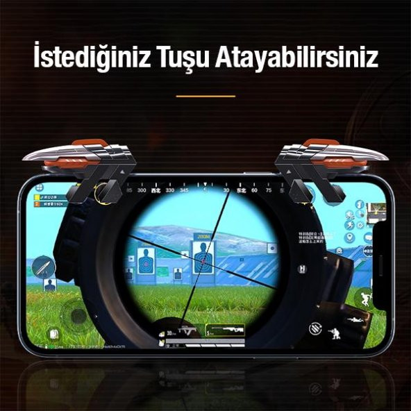 Coofbe 2 Adet Set Telefon Oyun Tetik Seti Mekanik 6 Parmak PUBG Joystick Tetik Tuşu Yüksek Hassasiyetli - 5