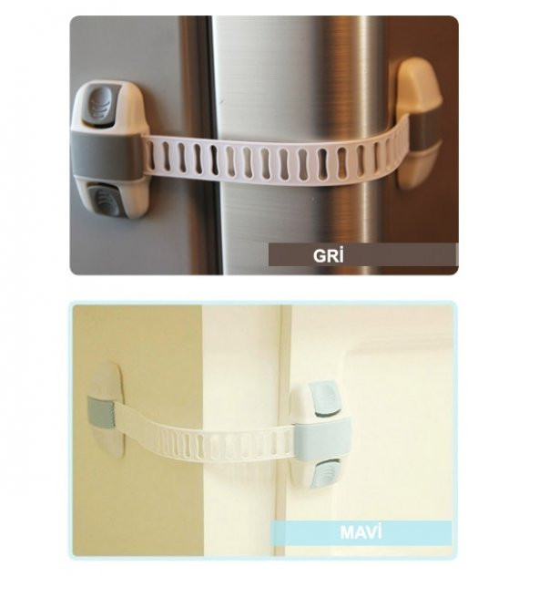 Portakal Safety Çok Amaçlı Buzdolabı-Dolap Kilidi-Mavi - 4