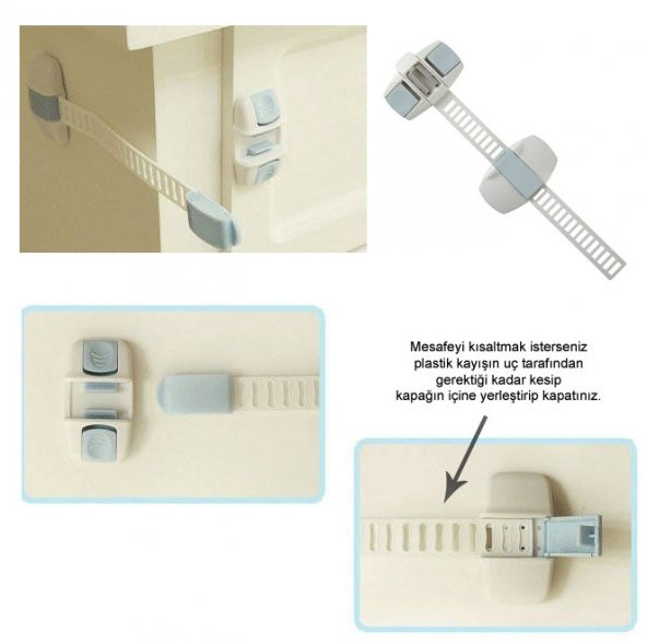 Portakal Safety Çok Amaçlı Buzdolabı-Dolap Kilidi-Mavi - 5