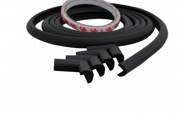 Porakal Safety Kauçuk Mini Kenar+Mini Köşe Koruyucu Seti-Siyah - 5