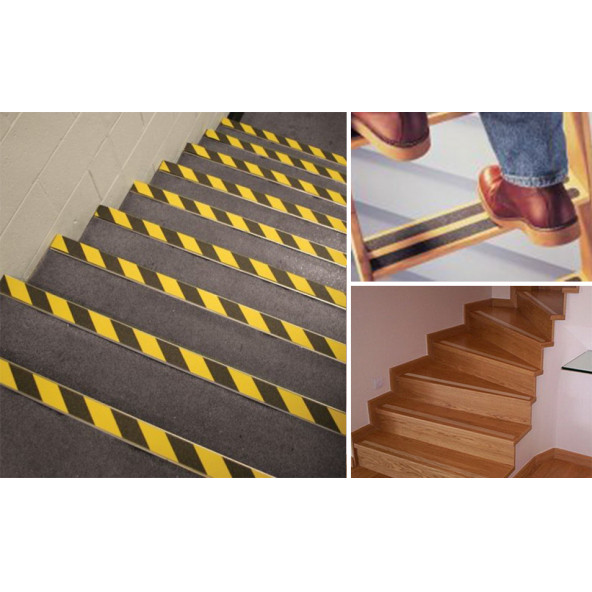 Portakal Safety Kaydırmaz Bant-10 Metre Sarı-Siyah - 5