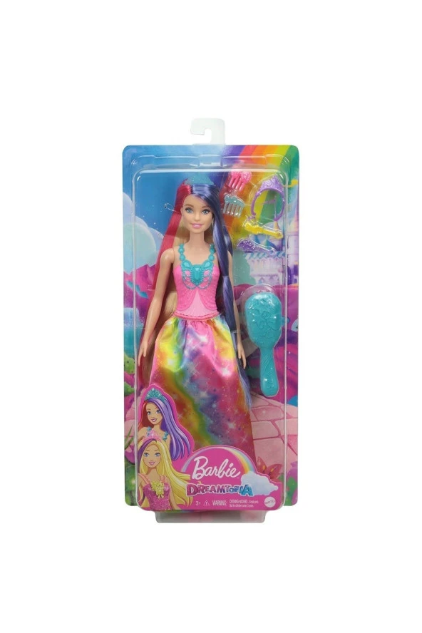 Barbie Dreamtopia Uzun Saçlı Bebekler GTF38 Gökkuşağı