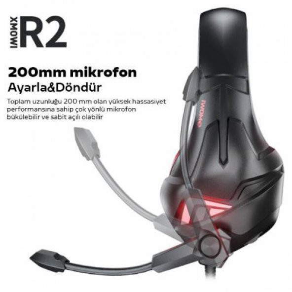 Coofbe 2.1 Mt Kablolu Ayarlanabilir Mikrofonlu RGB Işıklı Kafaüstü Oyuncu Kulaklığı Gamer Kulaklık - 4