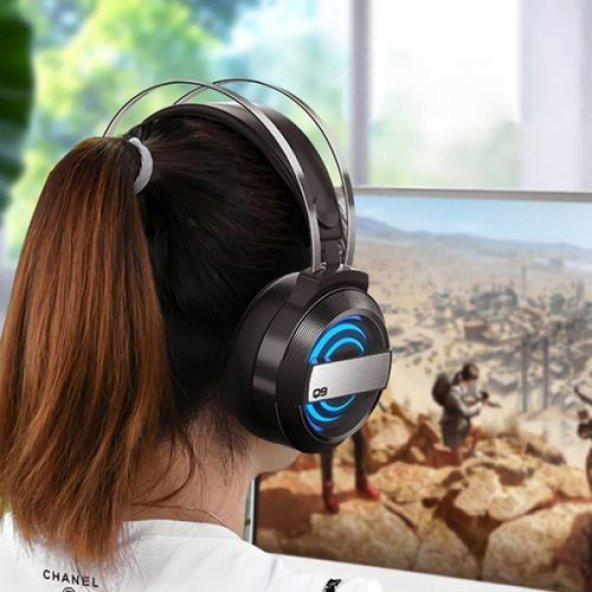 Coofbe Rgb Işıklı Mikrofonlu Kafaüstü Profesyonel Oyuncu Kulaklığı - 4