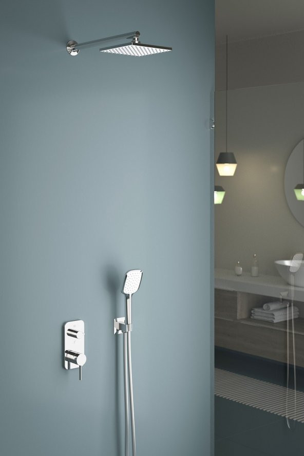 TESKA Alinda Ankastre İki Yönlü Banyo Bataryası Seti-Krom - 2