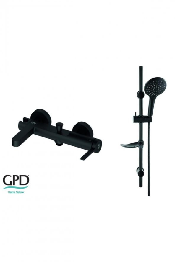 GPD Gildo Siyah Banyo Bataryası Ve Siyah Sürgülü Duş Seti Mbb165-s Dst57-s - 3