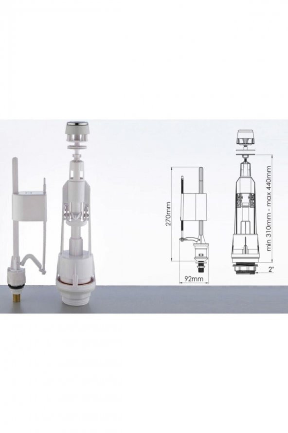 hakersan Rezervuar Basmalı Iç Takım Klozet Sifon Iç Takımı - 2