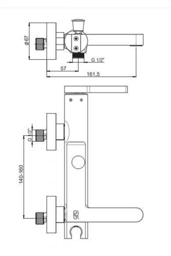 GPD Gildo Siyah-krom Banyo Bataryası Mbb165-k-s - 2