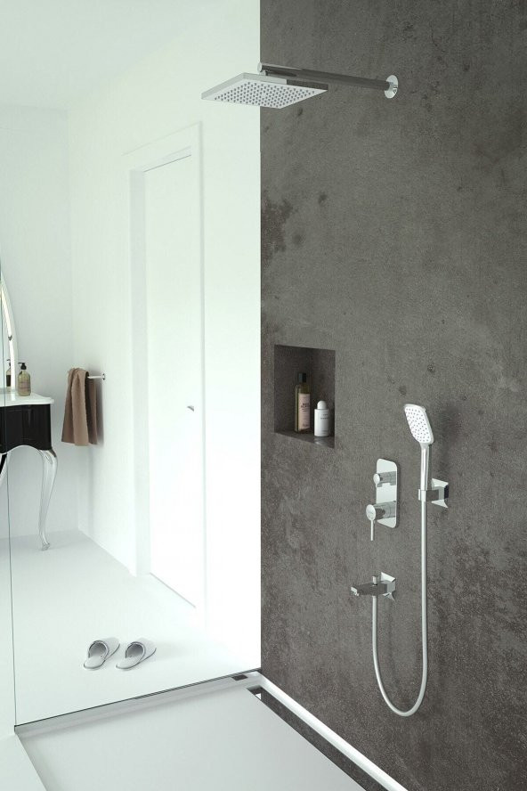 Teska Agora Ankastre Iki Yönlü Banyo Bataryası Seti-Krom - 2
