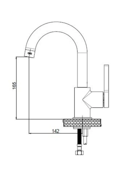 Gildo Mtl165-s-r Tek Gövde Lavabo Bataryası Siyah-rose Gold - 2