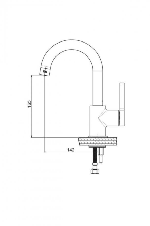 GPD Gildo Mtl165-k-s Tek Gövde Lavabo Bataryası Siyah - Krom