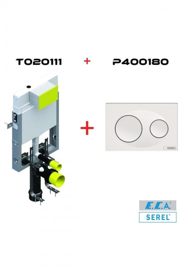 Eca Serel Gömme Rezervuar Smooth T020111bk40 - P40-0180v2 Mat Krom Panel - 2
