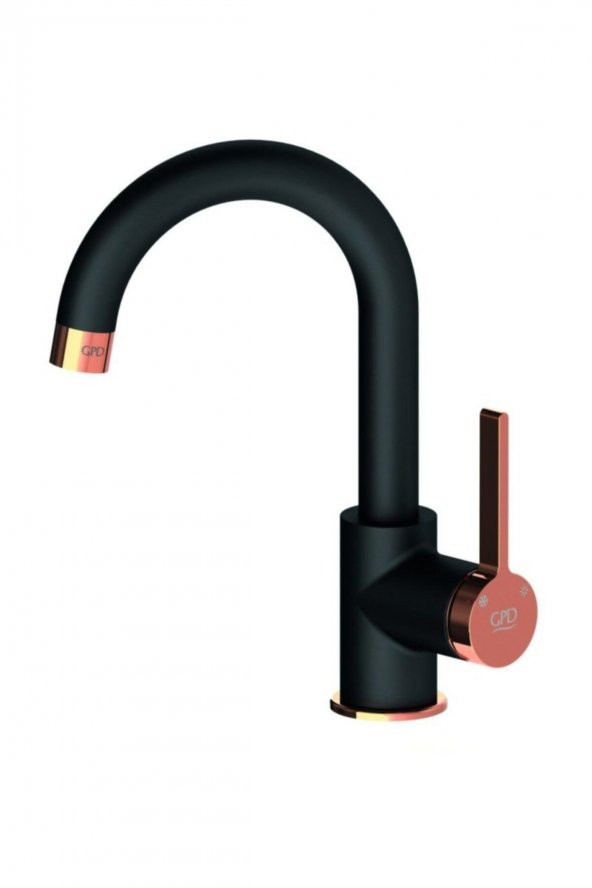 GPD Gildo Mtl165-s-r Tek Gövde Lavabo Bataryası Siyah-rose Gold