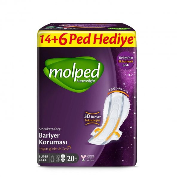 Molped Supernight Dev Ekonomik Ped Süper Gece 20x6 120 Adet