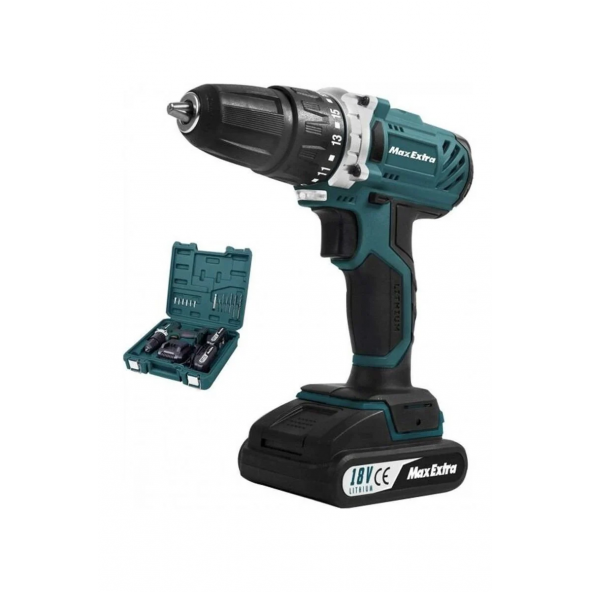 Max Extra Mxp1960d 18V Li Profesyonel Çift Akülü Darbeli Matkap