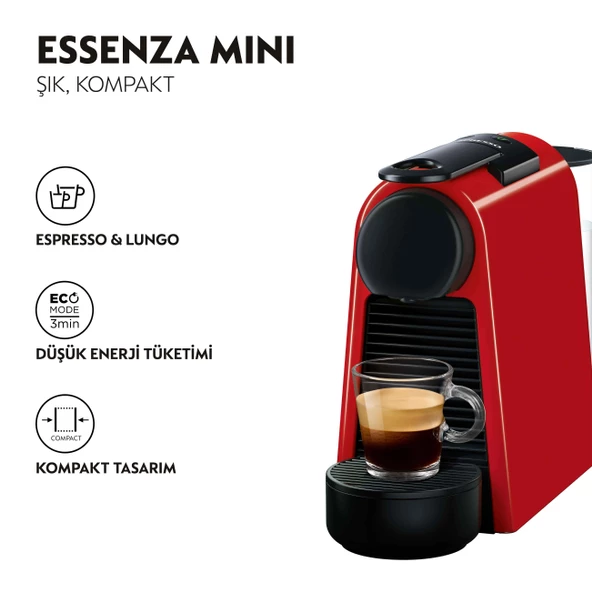 Nespresso D35 RED Essenza Mini Bundle Kapsül Kahve Makinesi - 2