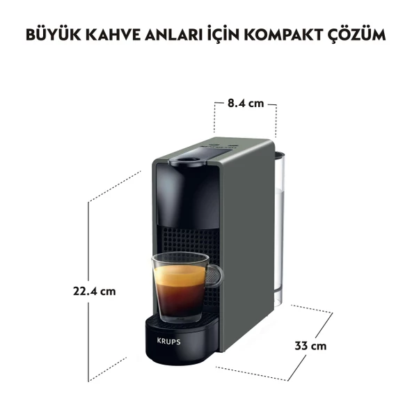 Nespresso Essenza Mini C30 Kahve Makinesi, Gri - 3