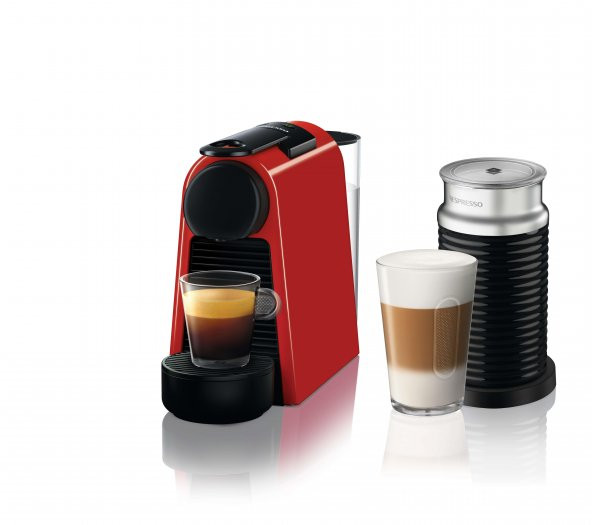 Nespresso D35 Essenza Mini Kırmızı Kahve Makinesi ve Süt Köpürtücü Aksesuar