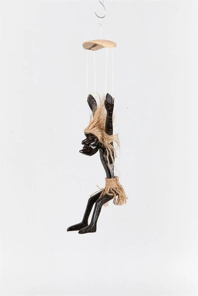 Ahşap Primitif Aborjin Paraşütçü Kapı Duvar Dekoru El Yapımı - Resim 7