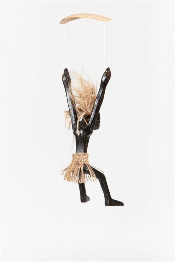 Ahşap Primitif Aborjin Paraşütçü Kapı Duvar Dekoru El Yapımı - Resim 6