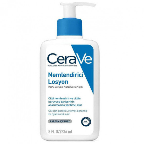 CeraVe Nemlendirici Losyon Kuru Ciltler Seramid ve Hyalüronik Asit İçerikli Yüz Vücut 236ml