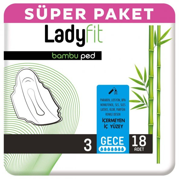 Ladyfit Bambu Gece Ped 18x5 90 Adet