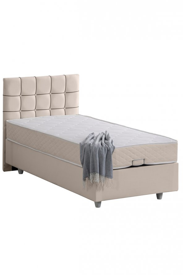 Setay Tavira İkili Set, Tek Kişilik Baza Başlık Seti - Krem - 2