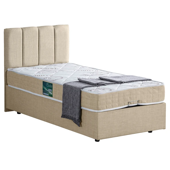 Setay Baza, Defne Tek Kişilik Baza Başlık Comfort Yatak Seti - Krem - 2